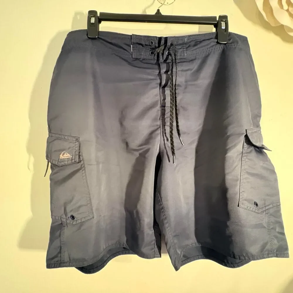 Quiksilver Men's Navy and Blue Swim-briefs-shorts
